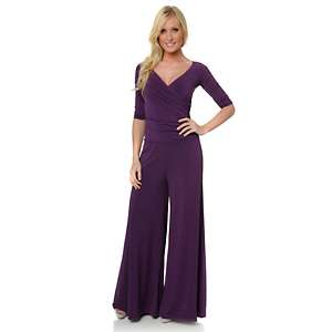 Shape fx® 3/4 Sleeve Wrap Jumpsuit with Shapewear at HSN