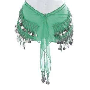  Emerald Belly dancing skirt with silver coins: Everything 