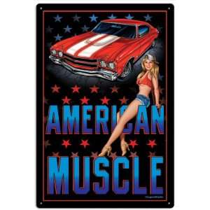  American Muscle Hot Rod Pinup Vintage Metal Sign