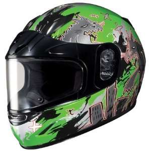    HJC CL Y Katzilla Youth Snowmobile Helmet Green MC4: Automotive