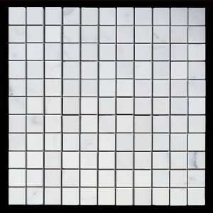  Polished White Carrara Marble Mosaic 1x1: Home Improvement