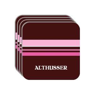 Personal Name Gift   ALTHUSSER Set of 4 Mini Mousepad Coasters (pink 