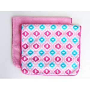  Burp Cloth Set   Ikat Pink Mod Baby