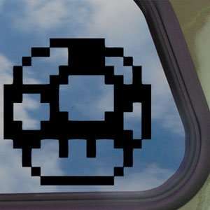  Mario Black Decal 1up Mushroom Car Truck Window Sticker 