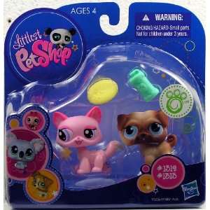  Littlest Pet Shop > Kitten (#1312) And Pug (#1313) With 