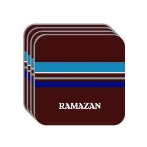 Personal Name Gift   RAMAZAN Set of 4 Mini Mousepad Coasters (blue 