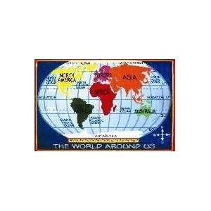   Time Kids World Map 8x11 Play Time Nylon Area Rug FT 167 0811: Baby