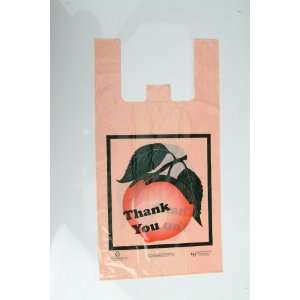   mil, Peach (Thank you) T shirt Plastic Shopping Bags, 5.2 cents/bag