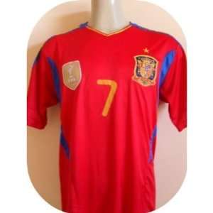  SPAIN # 7 DAVID VILLA SOCCER JERSEY SIZE XL.NEW: Sports 