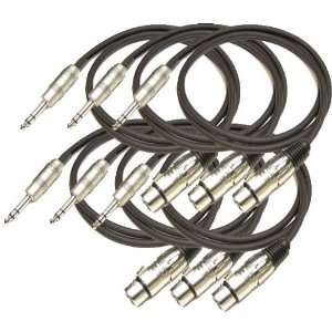   XLR TO 1/4 TRS BALANCED PATCH CABLE CORDS 2M MP444: Electronics