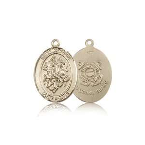  14kt Gold St. Saint George / Coast Guard Medal 3/4 x 1/2 
