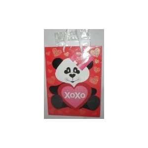  XOXO Panda Heart Glitter Gift Bag, 10 X 7.5 Inches: Health 