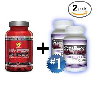  (90 Caps) & Carb Block Ultra (2 Bottles)   The Ultimate Fat Burning 
