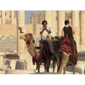 Young Men on Camels, Archaelogical Ruins, Palmyra, Unesco World 