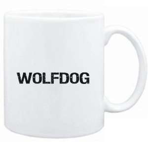  Mug White  Wolfdog  SIMPLE / CRACKED / VINTAGE / OLD 