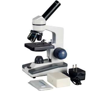 AmScope 40X 1000X All Metal Glass Optics Student Microscope with C&F 