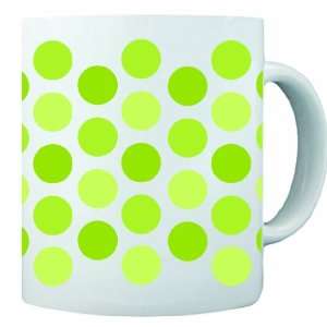  LimeGreen Polka Dot Design 11 oz Ceramic Coffee Mug cup 