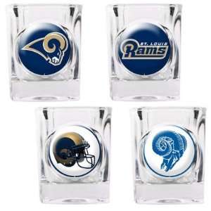     St. Louis Rams 4pc Collectors Shot Glass Set: Sports & Outdoors