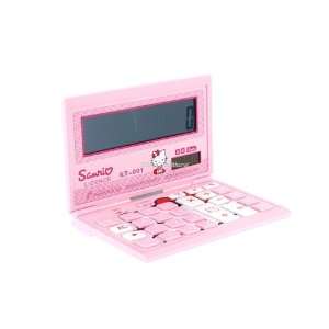  Solar Powered Cute Hello Kitty Flip Calculator Pink 