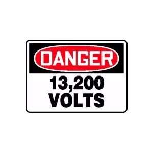  DANGER 13,200 VOLTS 10 x 14 Aluminum Sign: Home 
