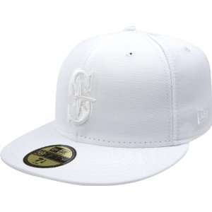  MLB Seattle Mariners White on White 59FIFTY Fitted Cap 