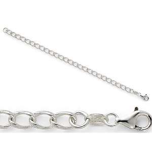 Amore LaVita(tm) Sterling Silver Half round Wire Curb Chain 7 inches 