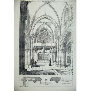  Montreale Cathedral Interior Church France Print C1875 