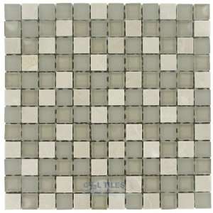  Tessera   1 x 1 glass & stone mosaic tile in sandstone 