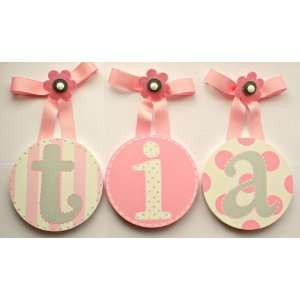  Tias Hand Painted Round Wall Letters: Home & Kitchen