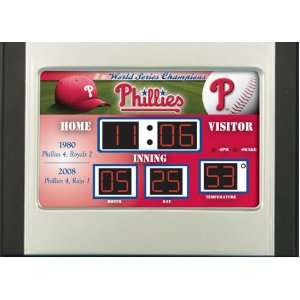 MLB Philadelphia Phillies Scoreboard Desk Clock:  Sports 
