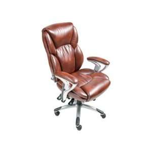    Serta Leather Multifunction Managers Chair, Brown: Home & Kitchen