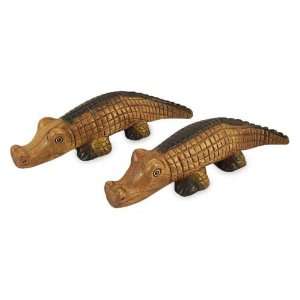  Twin Crocodiles, statuettes (pair)