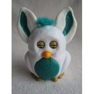 Burger King Furby, 3.75 White with Teal Tummy, Teal Hair   2005 Kids 