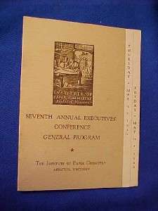 1942 Institute of Paper Chemistry Executives Conf Prog  