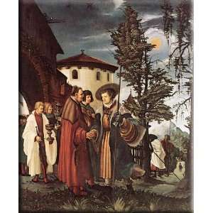 St. Florian Taking Leave Of The Monastery 25x30 Streched Canvas Art by 