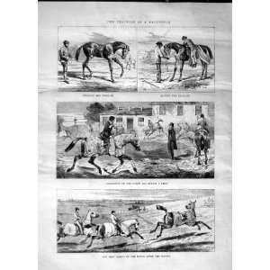  1870 RACE HORSE TRAINING YEARLING EXERCISING SPORT: Home 