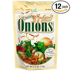 Agron All Natural Fried Onions, 2.5 Ounce Resealable Pouches (Pack of 