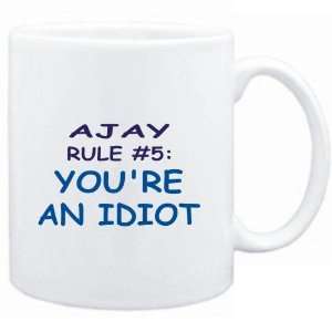  Mug White  Ajay Rule #5 Youre an idiot  Male Names 