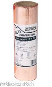 Amerimax 10 inch x 20 Laminated 3OZ Copper Flashing 049821850678 