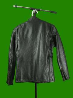 Vintage WOMENS BLACK LEATHER CAFE RACER MOTORCYCLE JACKET Top Gear 8 