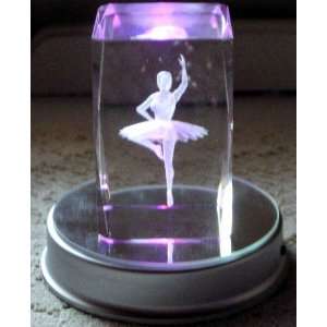  3d Laser Crystal Dancing Ballerina w/ Free Base