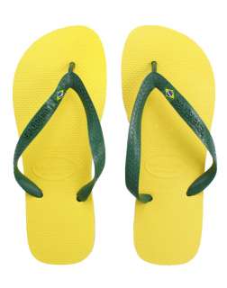 New Havaianas Brasil Unisex Flip Flops Yellow All Sizes  
