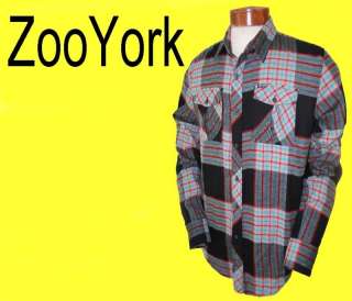 40 Mens ZOO YORK Plaid COTTON FLANNEL Shirt XL  