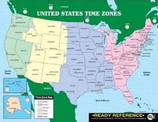 and World Maps with Time Zones Ready Reference (12 pack 