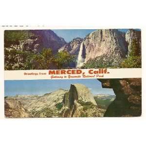  Merced california yosemite falls glacier point Postcard 