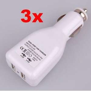   3x Dual 2 Port USB Car Charger for iPad iPhone iPad   Players