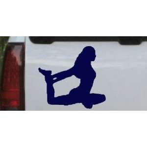 Yoga Pose Silhouettes Car Window Wall Laptop Decal Sticker    Navy 6in 
