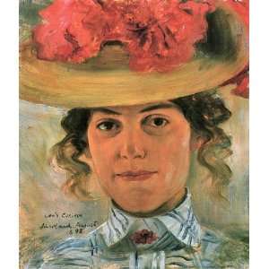  Womens Half portrait with straw hat by Lovis Corinth 