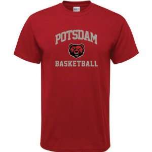   Potsdam Bears Cardinal Red Basketball Arch T Shirt