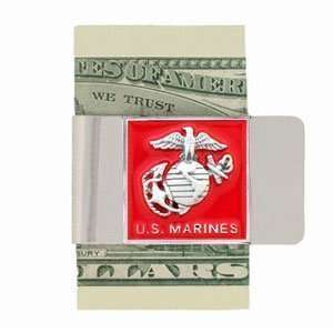 US Marines Sculpted Pewter Money Clip/Card Holder   NCAA College 